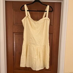 Abercrombie & Fitch Linen Pale Yellow Skort